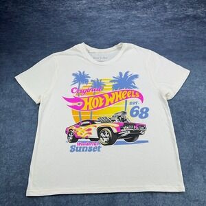 Love Tribe Hot Wheels Original Sunset Graphic T-Shirt Cream Large Retro 68 Car